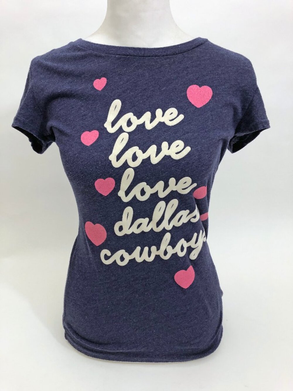 Women’s Victoria Secret Pink Love Dallas Cowboys T-shirt Size Small Blue NFL
